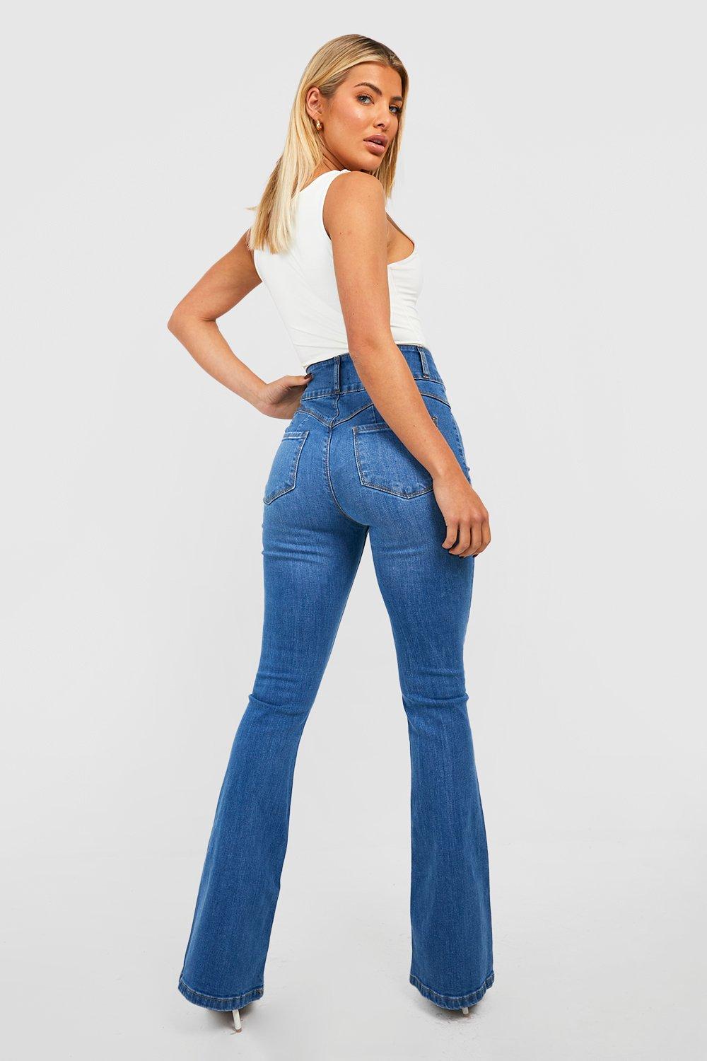 High Waisted Super Shaping Skinny Flared Jeans